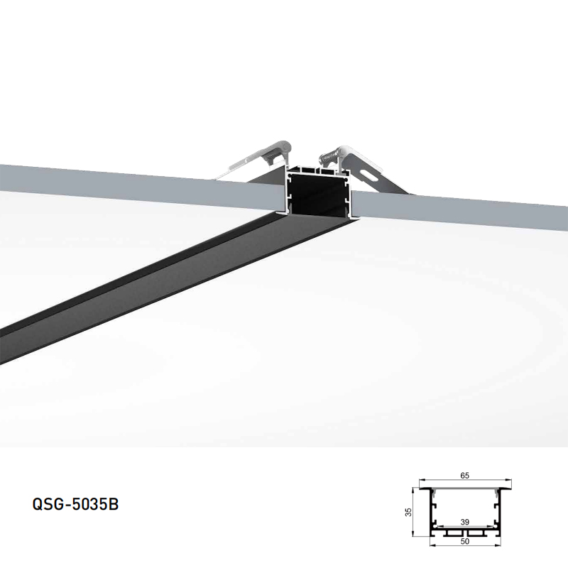 Recessed Black Aluminum LED Profile For 32mm 5050 Triple Row LED Lighting Strip